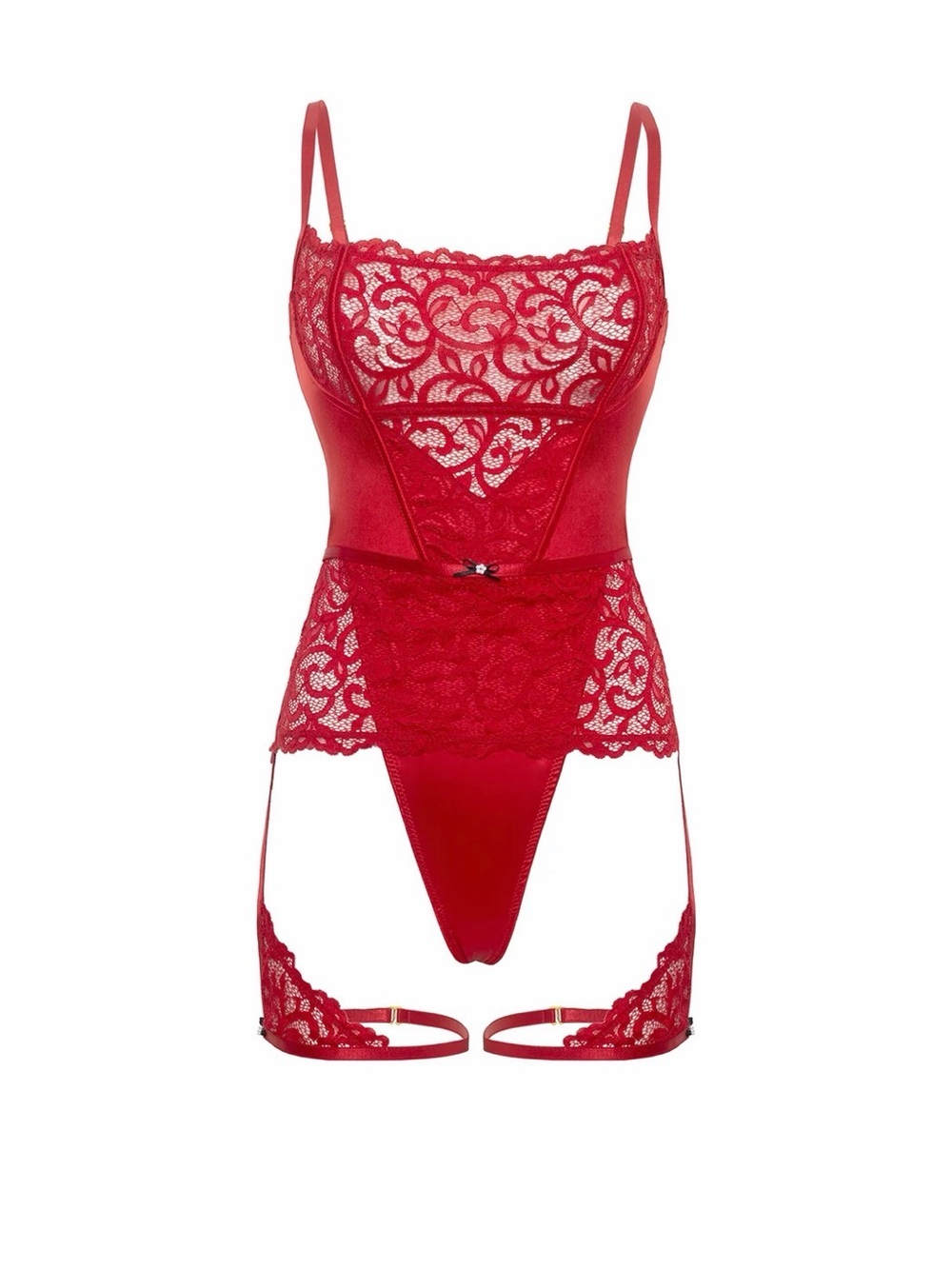 Oh la la Cherie M CANDICE SATIN & LACE TEDDY